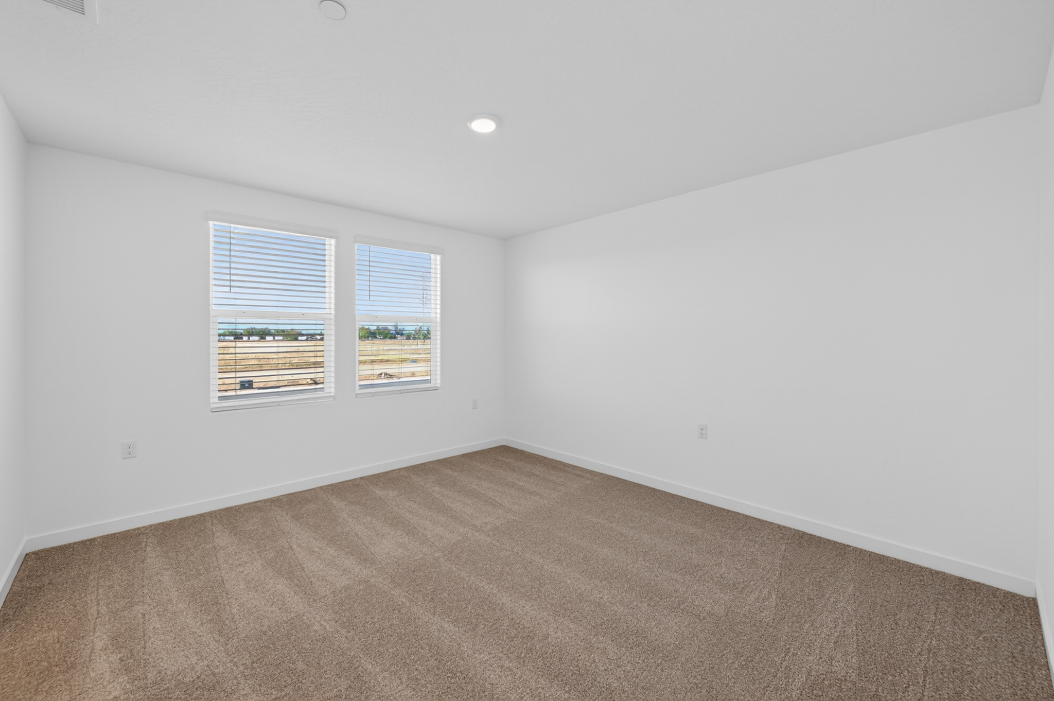A room with a carpet and a rug.