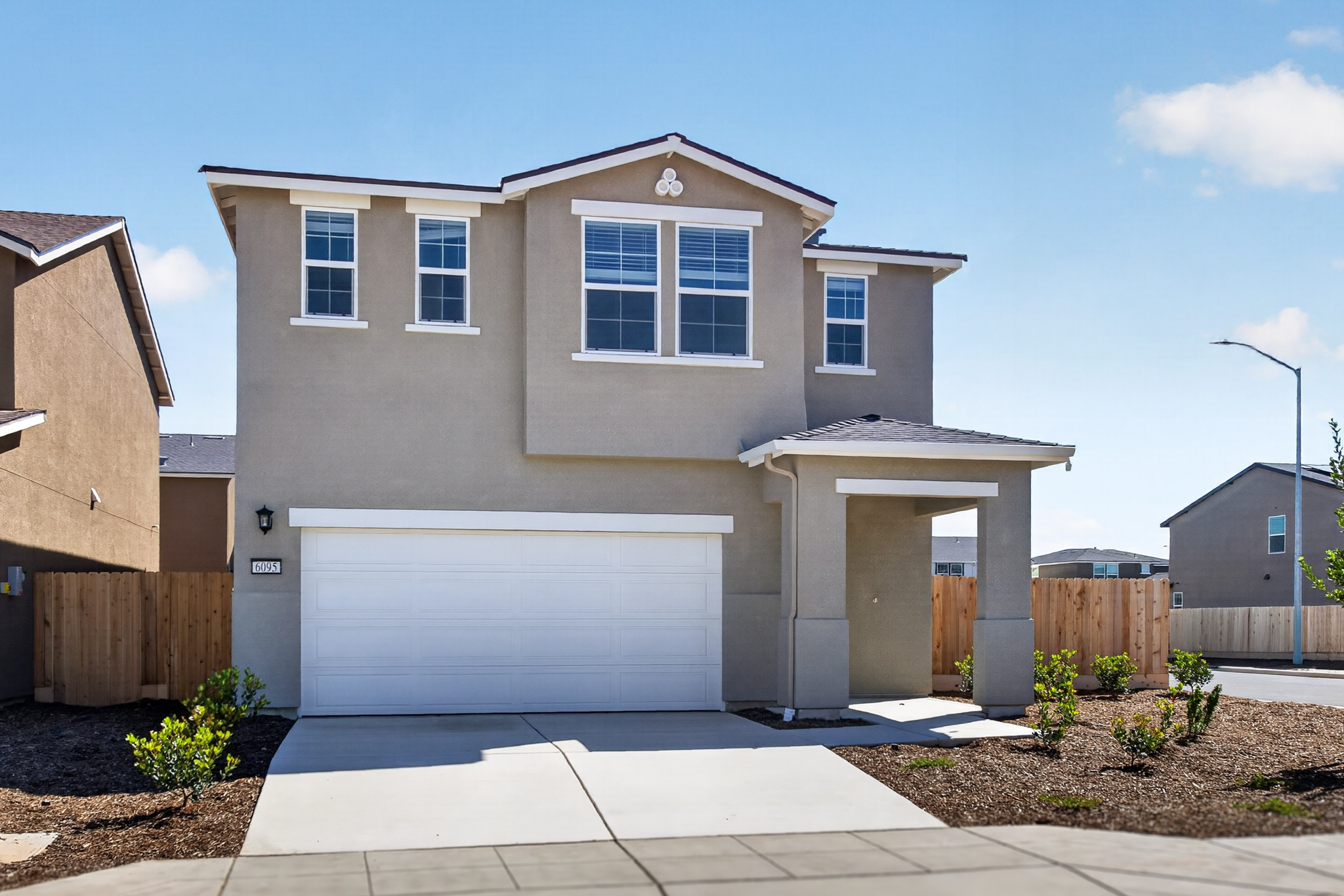 A house with a garage.