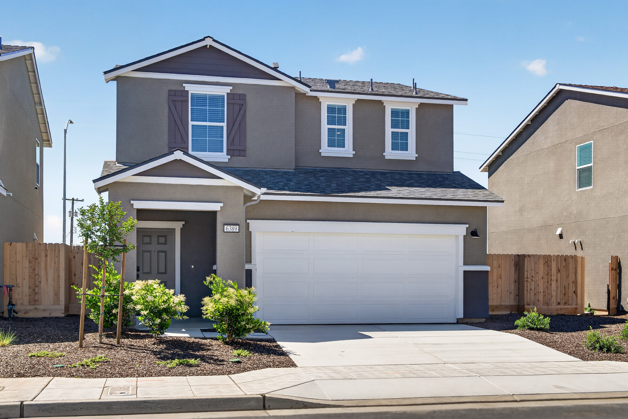 A house with a garage.