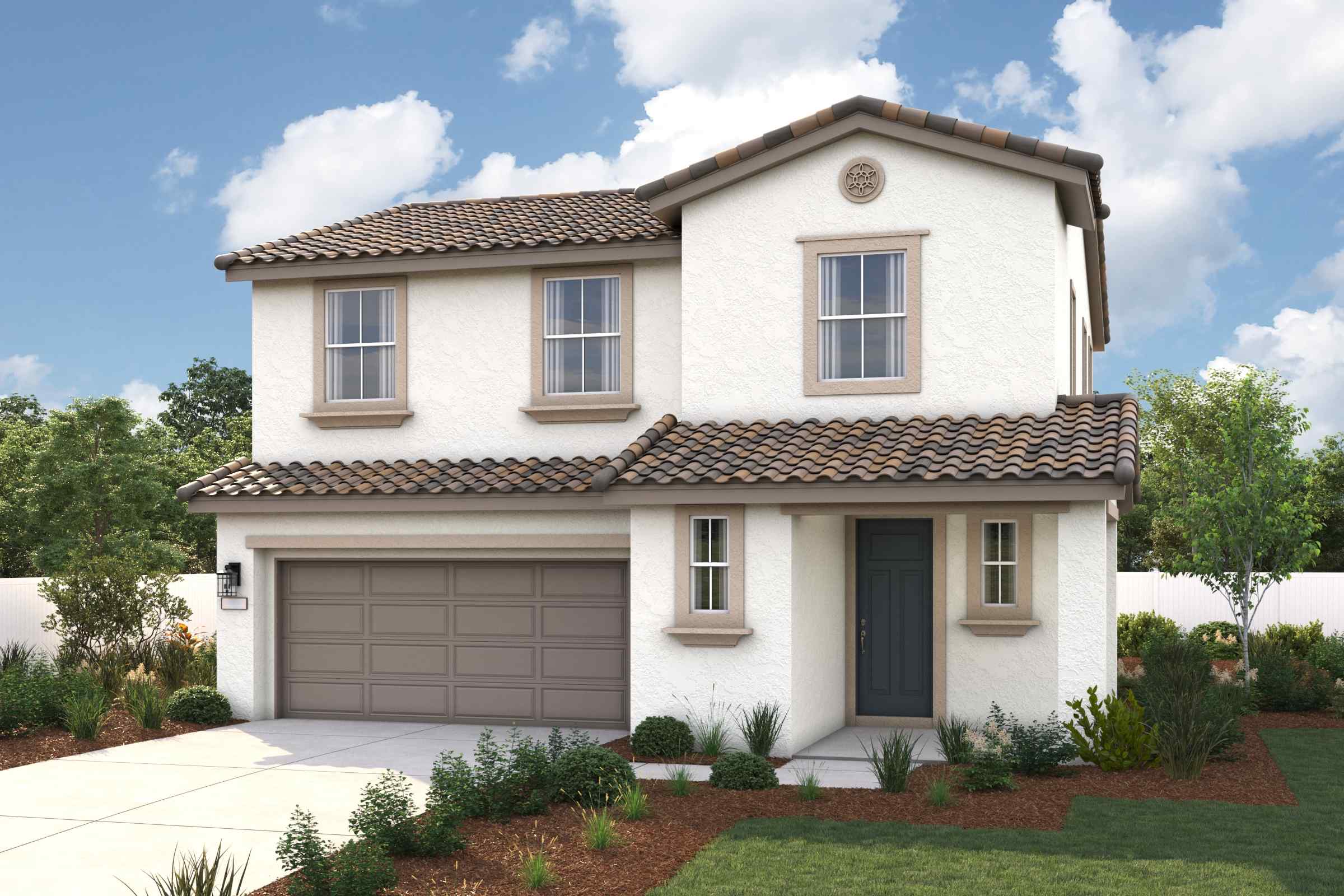 A house with a garage.