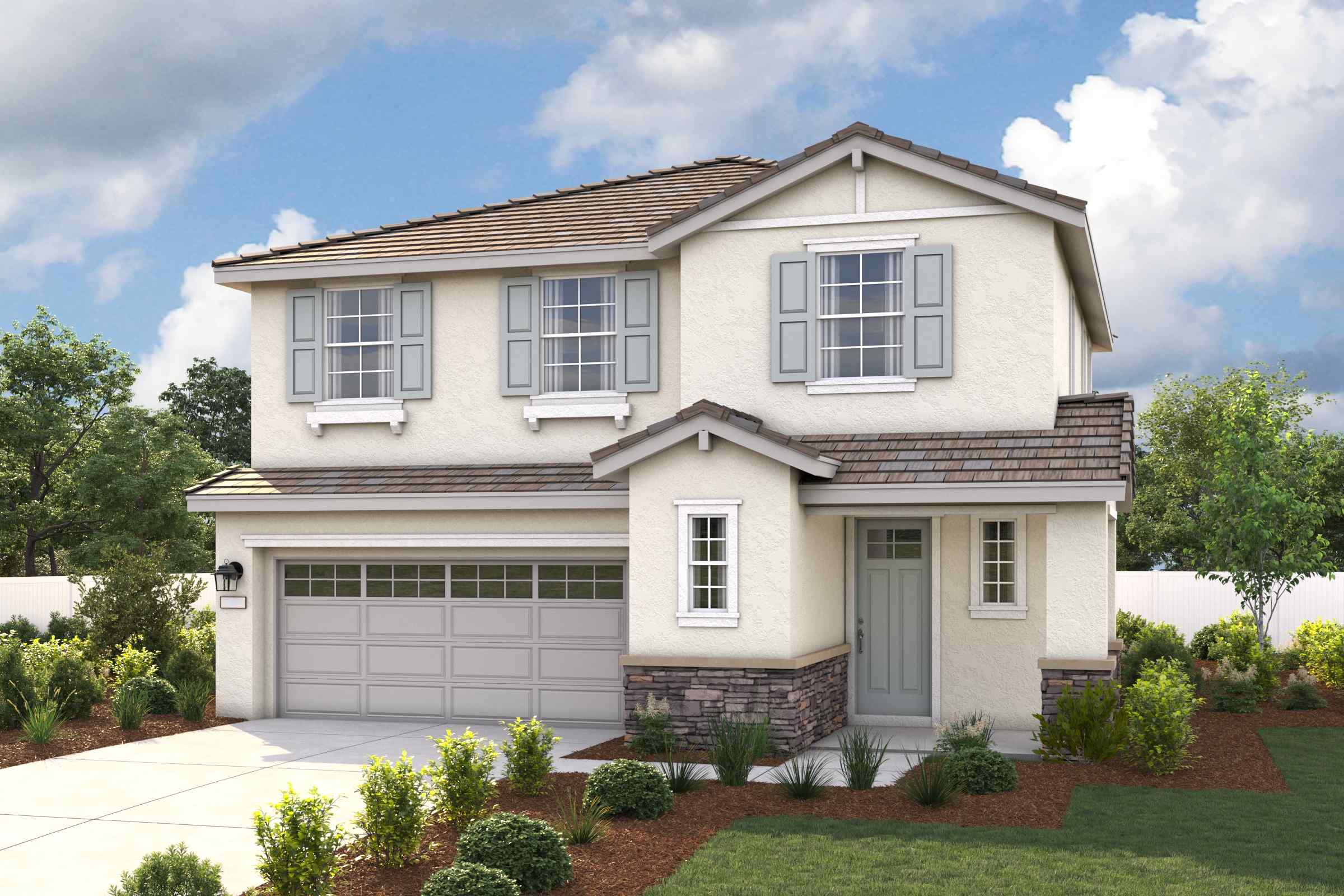 A house with a garage.