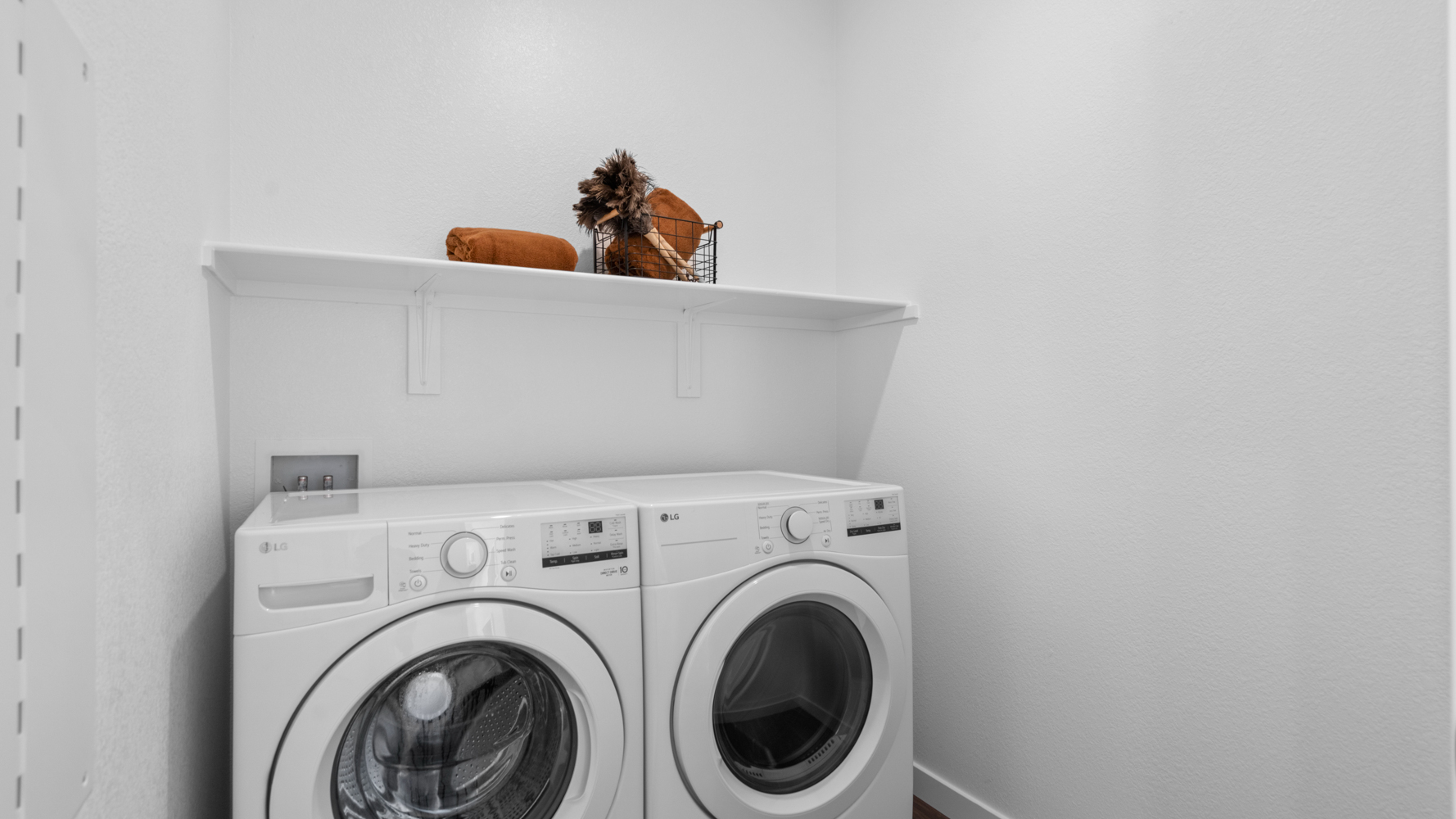 A washing machine and dryer.