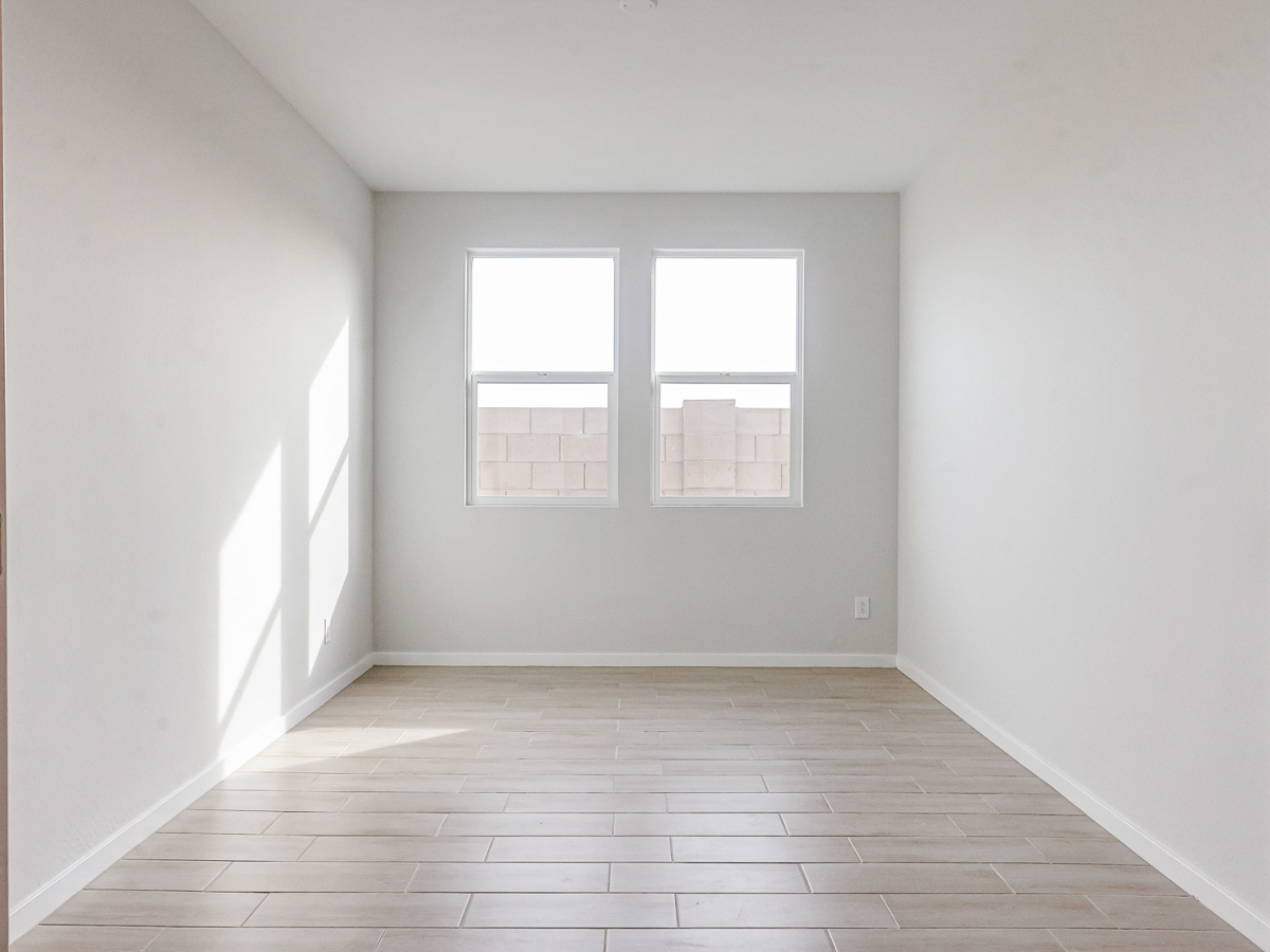 A room with a window.