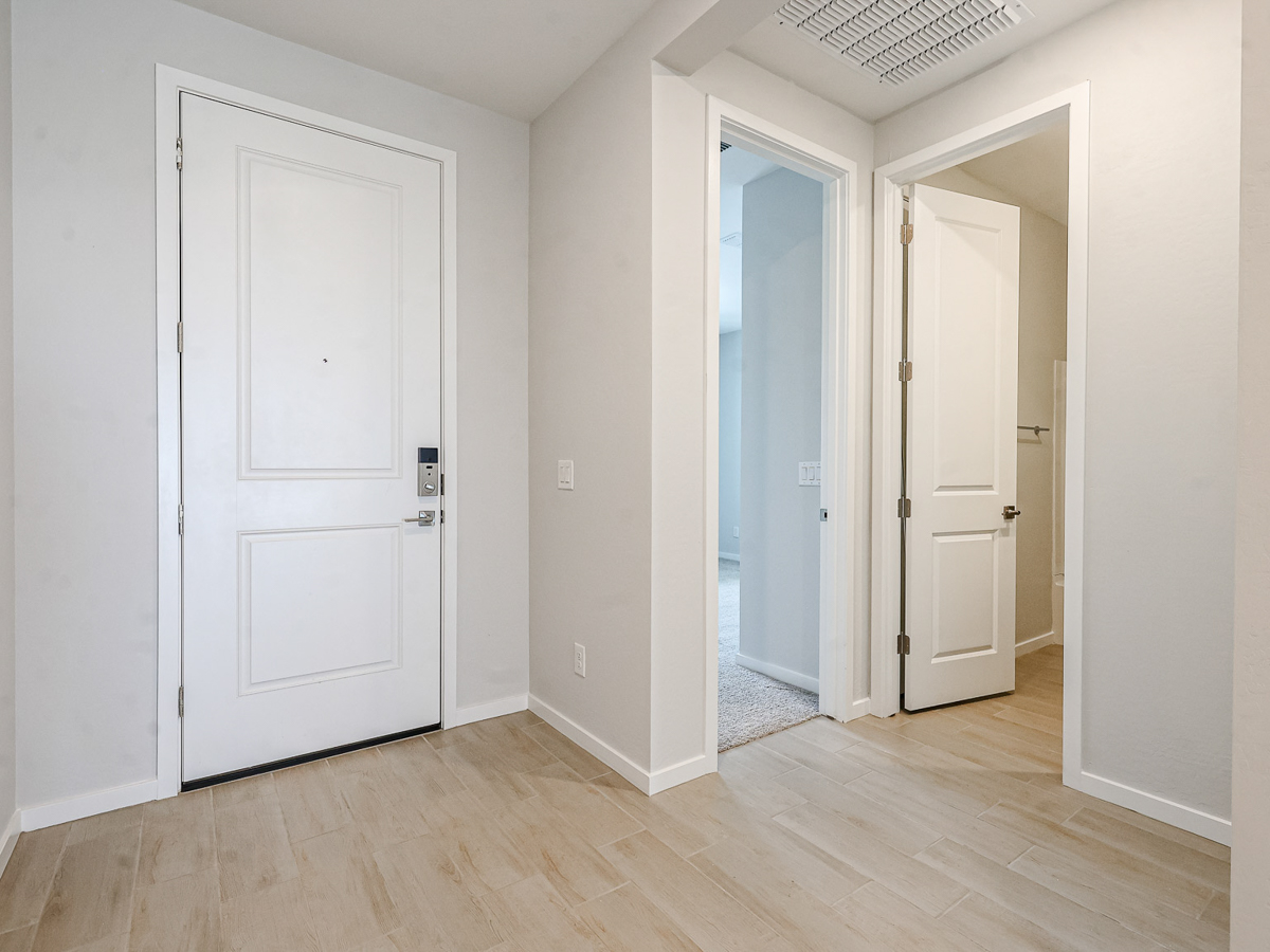 A room with white doors.