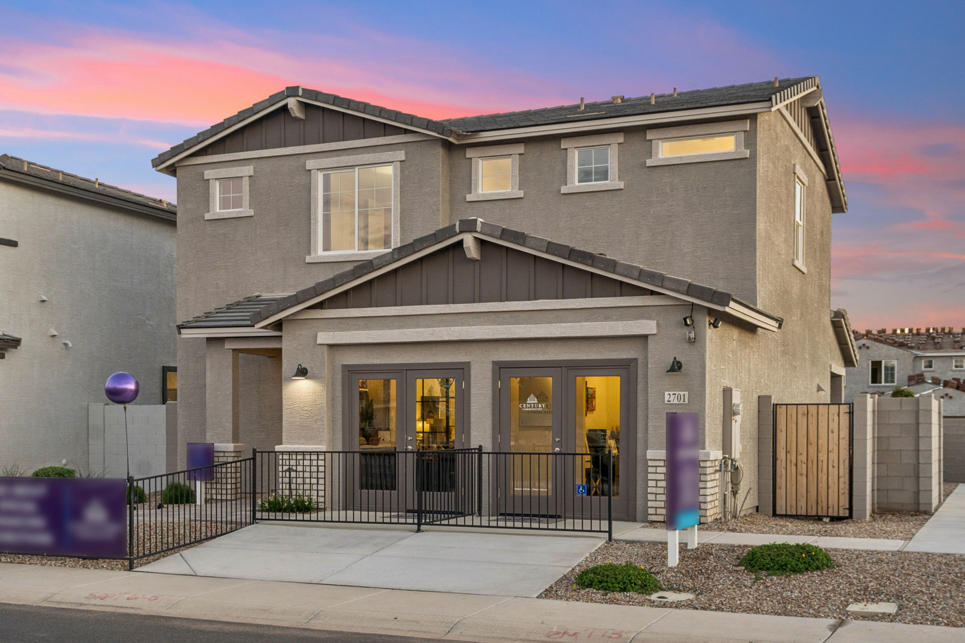 A building with a fence around it.