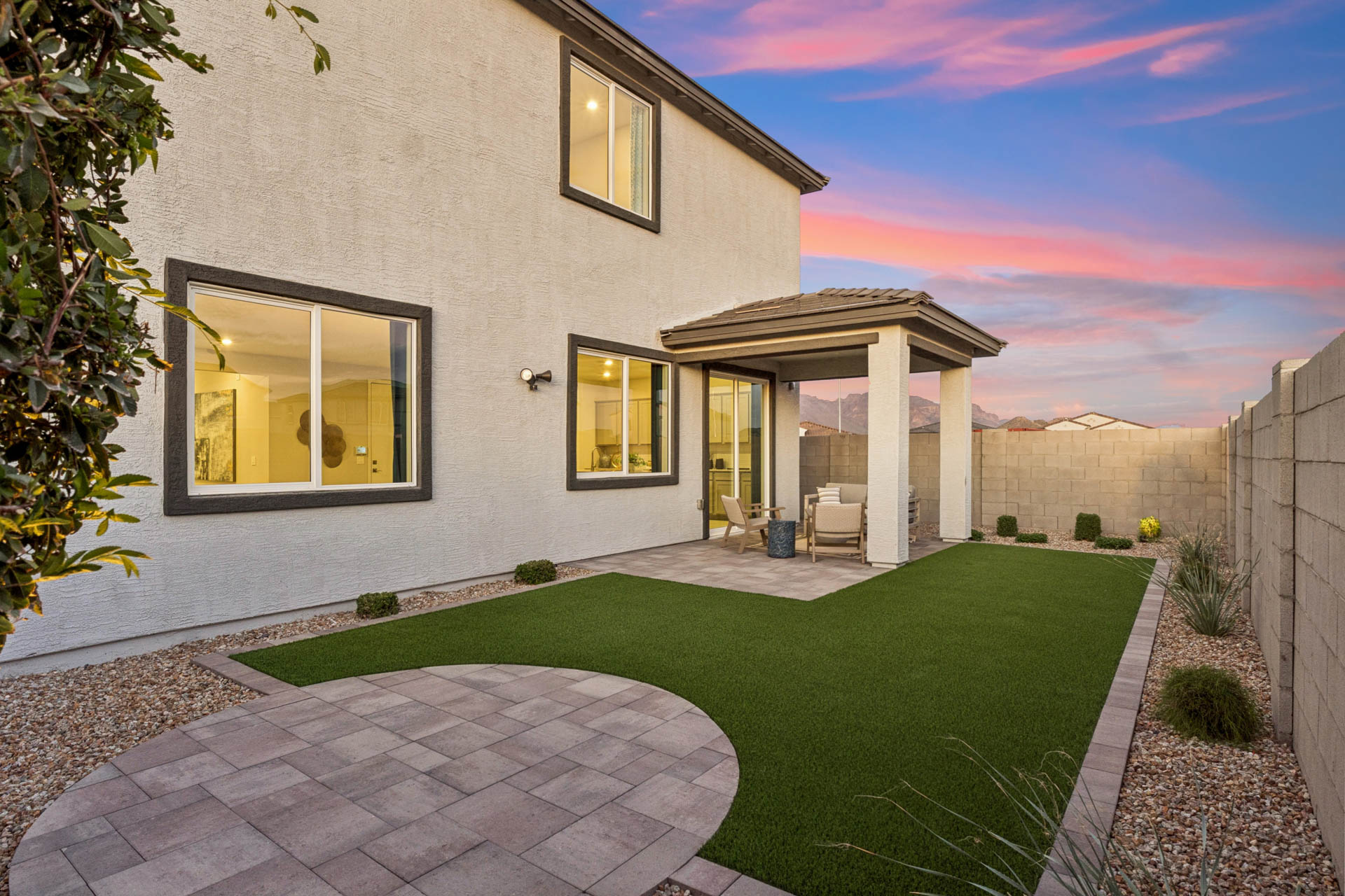 A house with a courtyard.