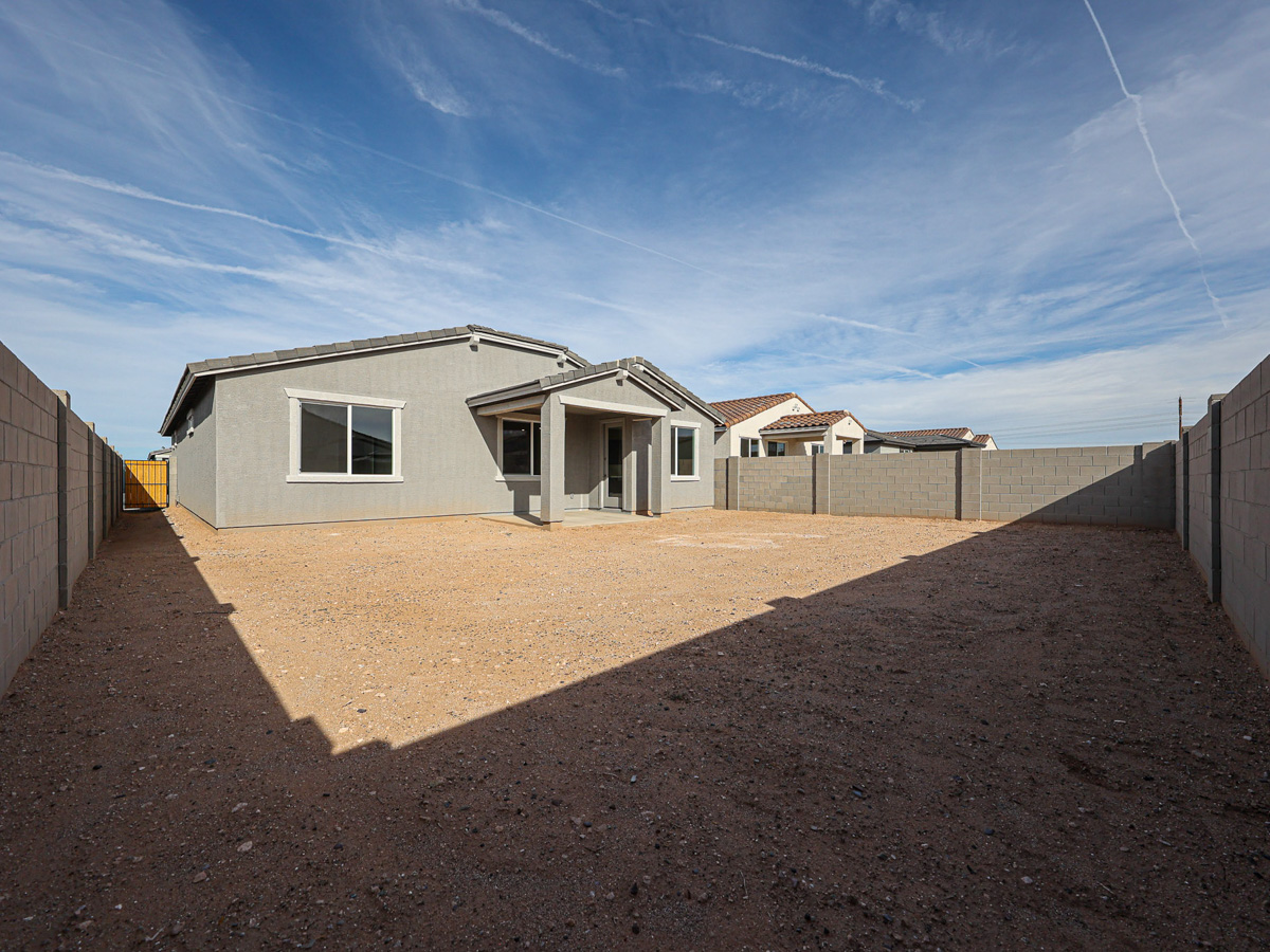 A row of white buildings.