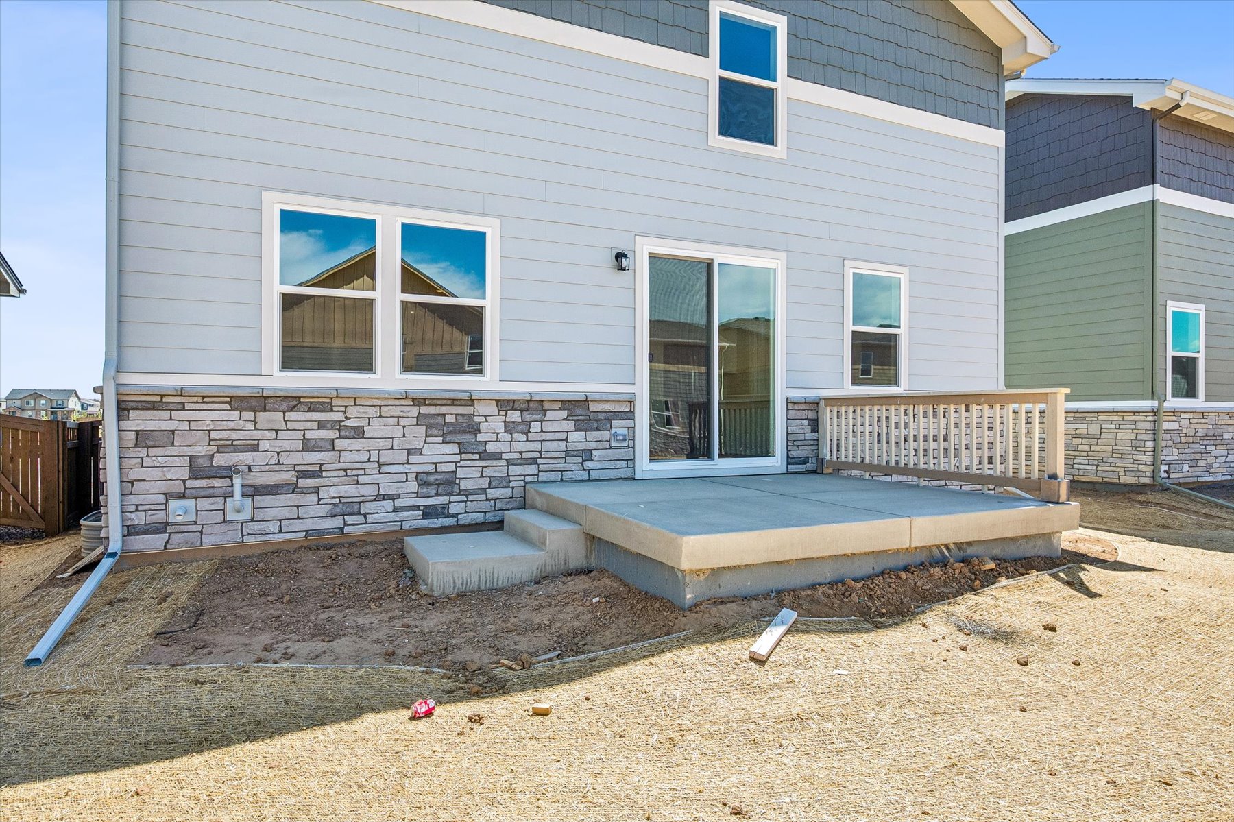 A house with a deck.