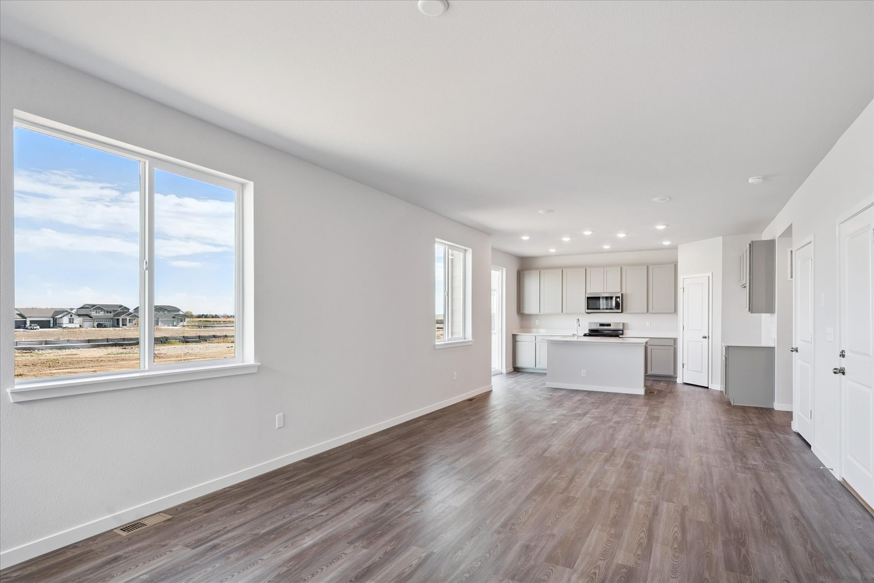 A large empty living room.