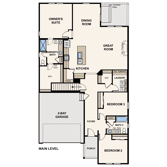 Diagram, engineering drawing. Livingston Floorplan, Main Level 