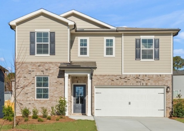 A house with a garage.