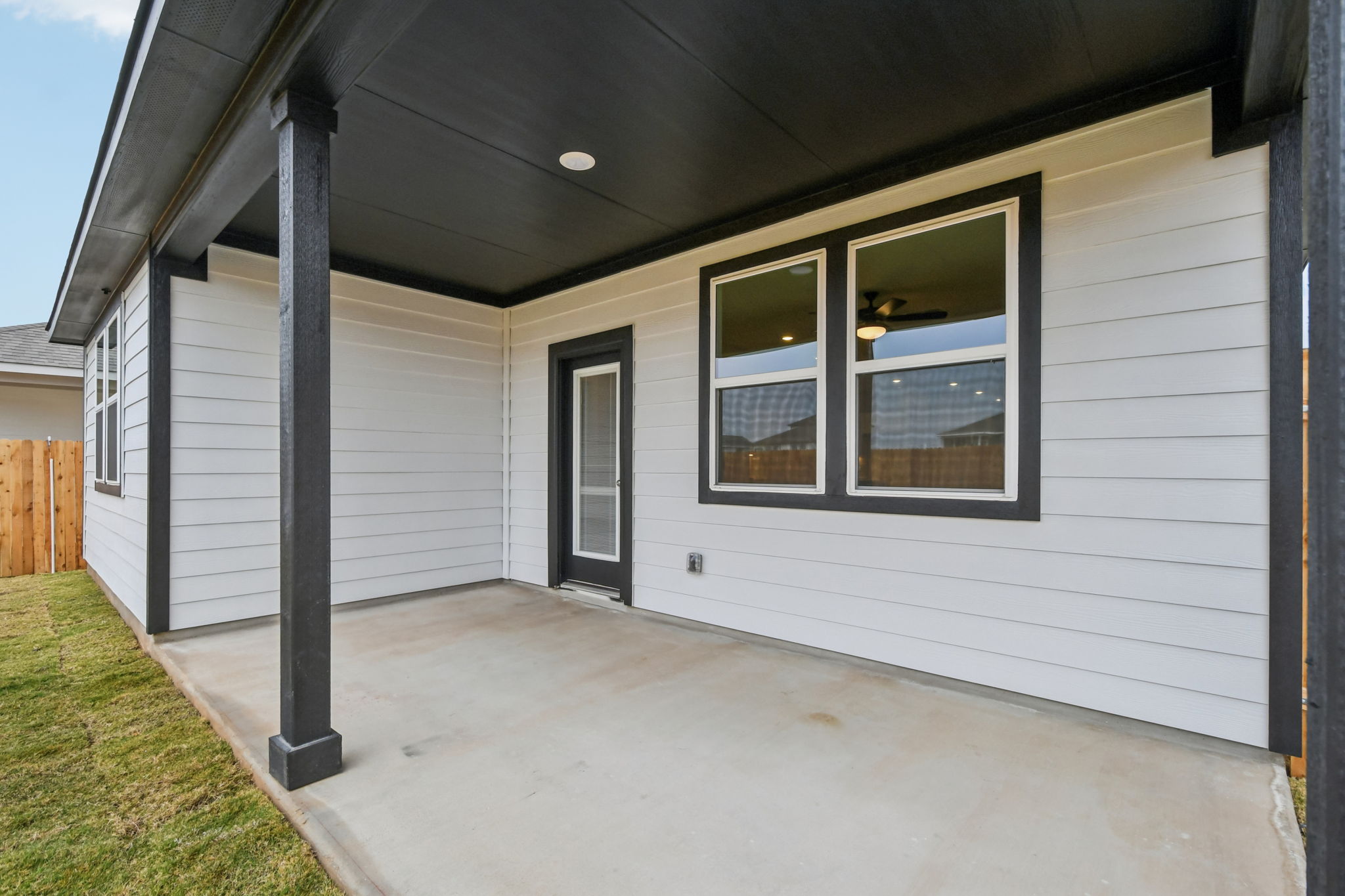 A house with a garage.