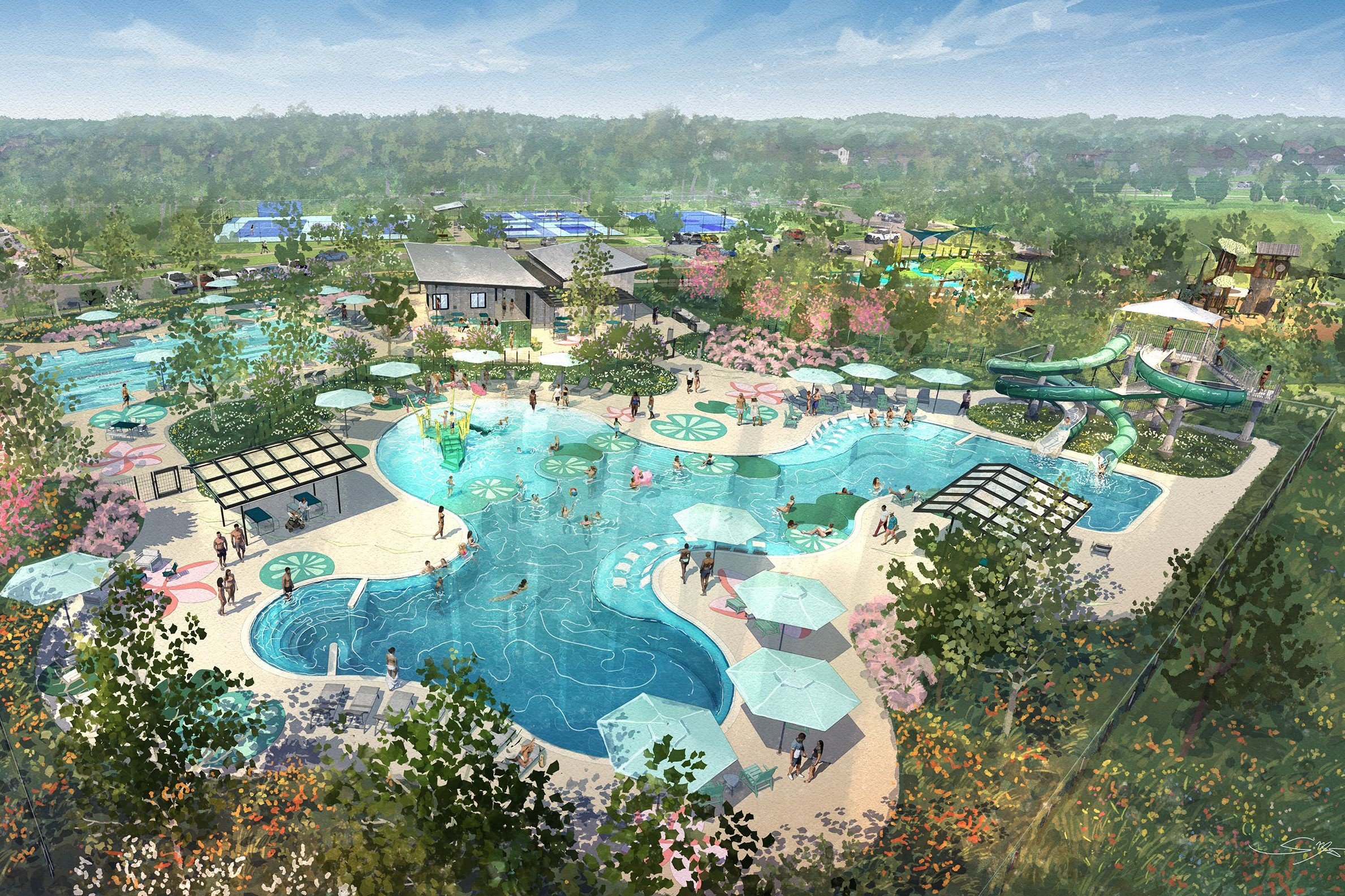 A large swimming pool.