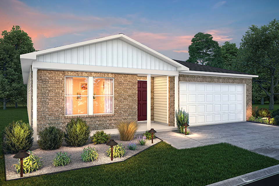 A house with a garage.