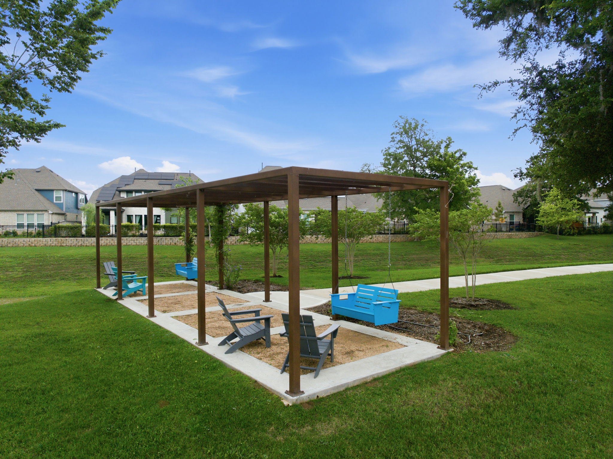 A play structure in a yard.