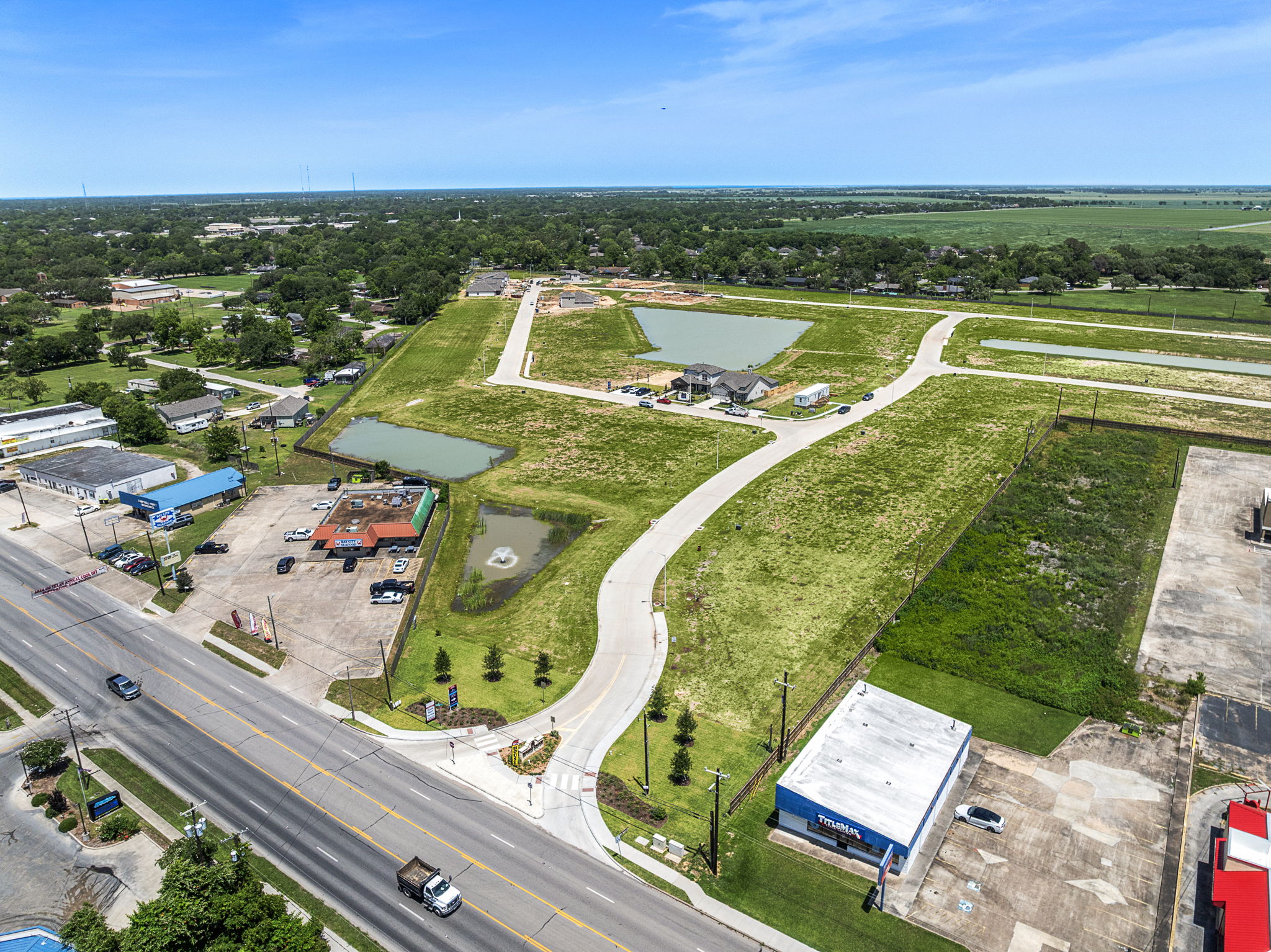 A high angle view of a road.