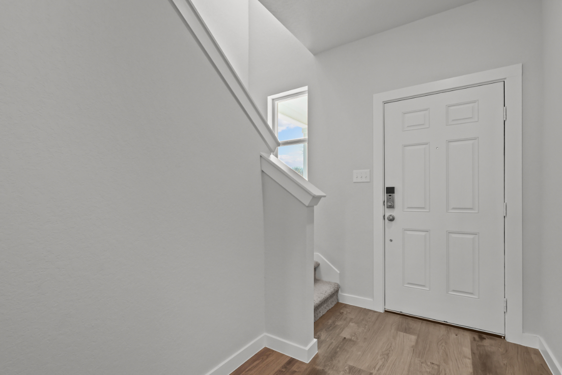 A room with white doors.
