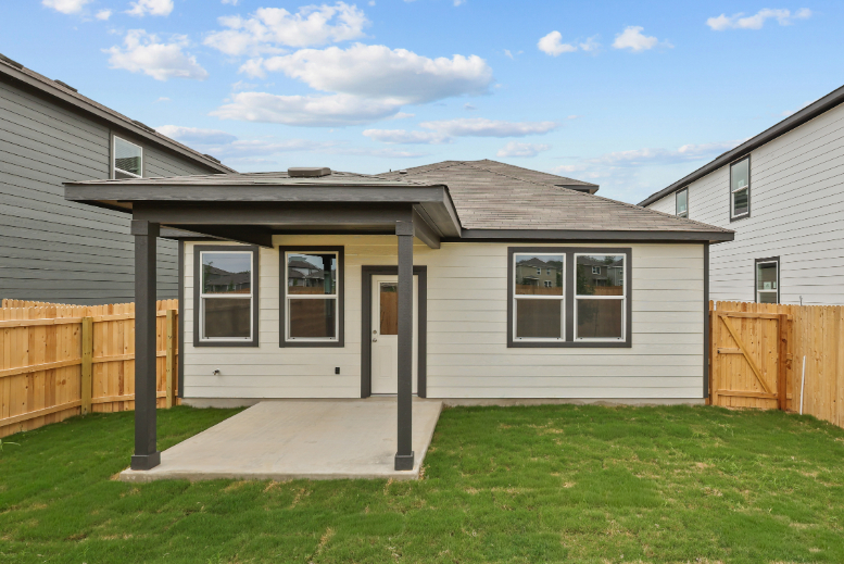 A house with a fence.