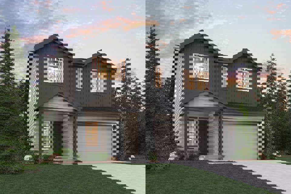A house with a garage.