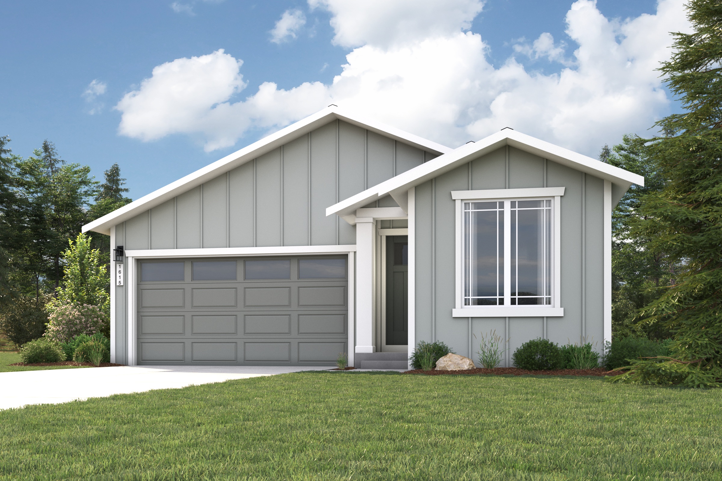 A house with a garage.