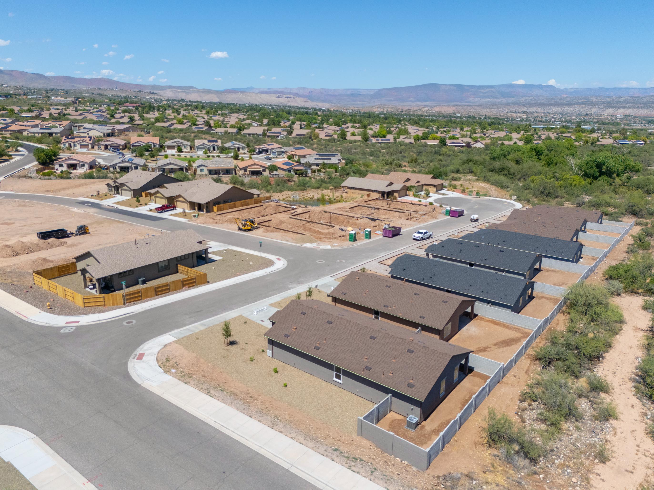 A high angle view of a town.