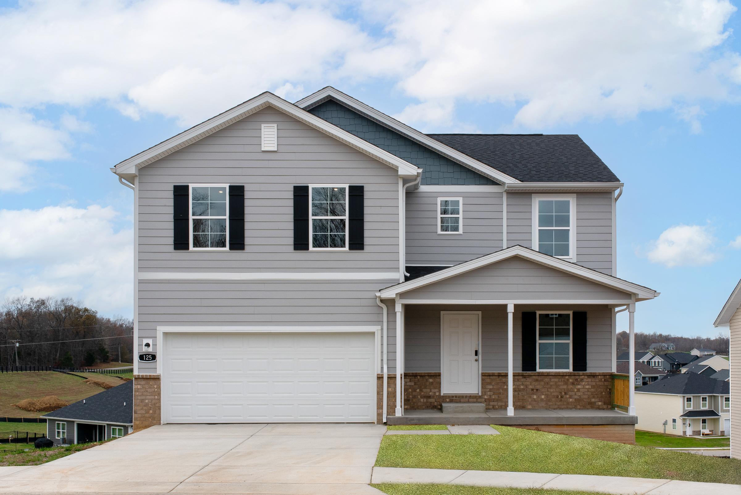 A house with a garage.