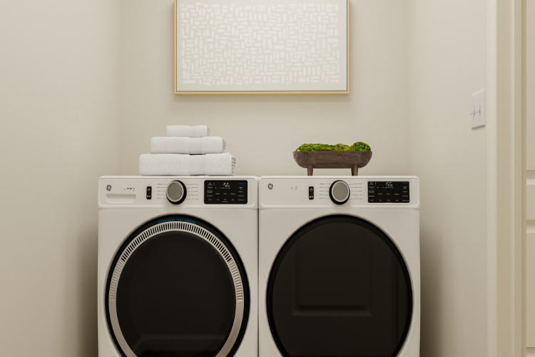 A washing machine and a dryer.